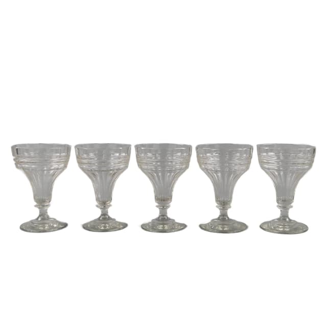 Set of Goblets, Viennese Secession, transparent, crystal, by J. Hoffmann, Austria, 1920s. - DIMENSION