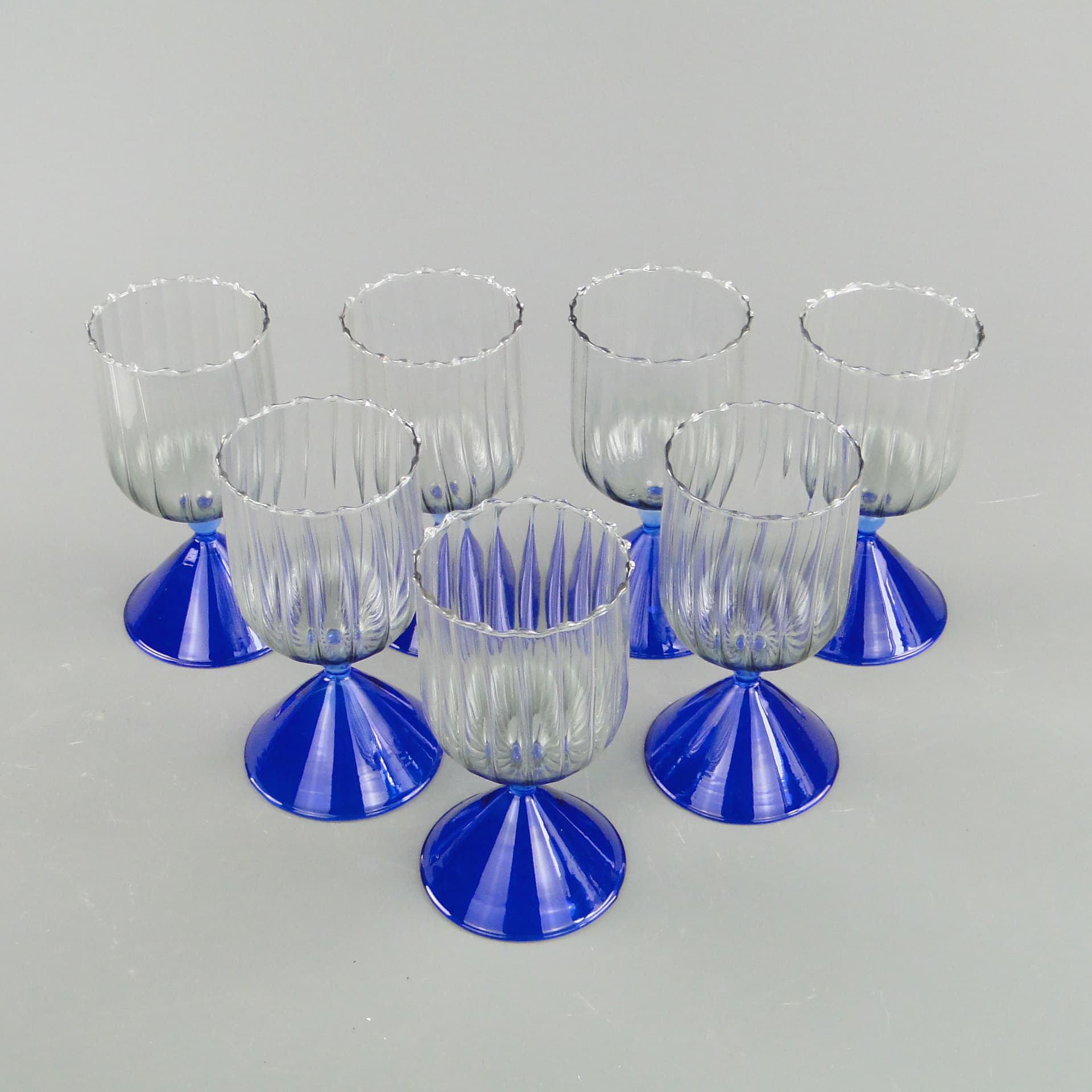 Zestaw kieliszków koktajlowych Memphis, szkło transparentne, Niemcy, lata 80. - 60252