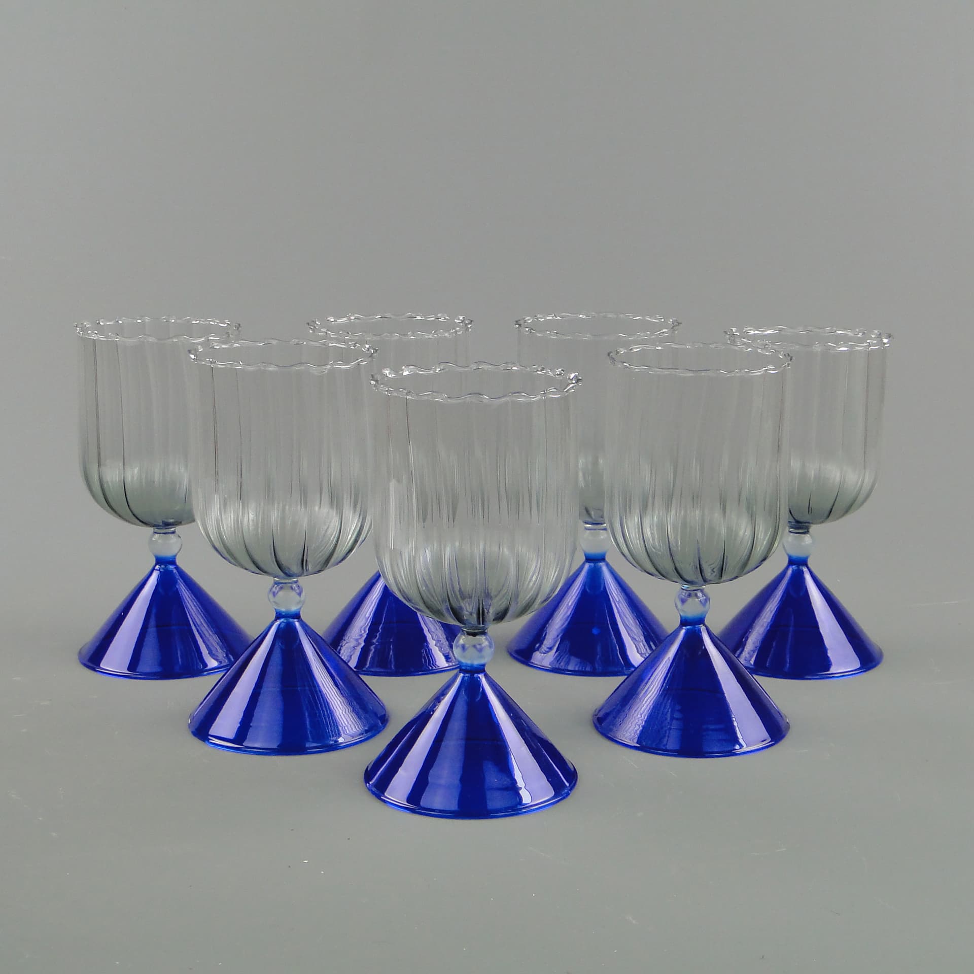 Zestaw kieliszków koktajlowych Memphis, szkło transparentne, Niemcy, lata 80. - 60251