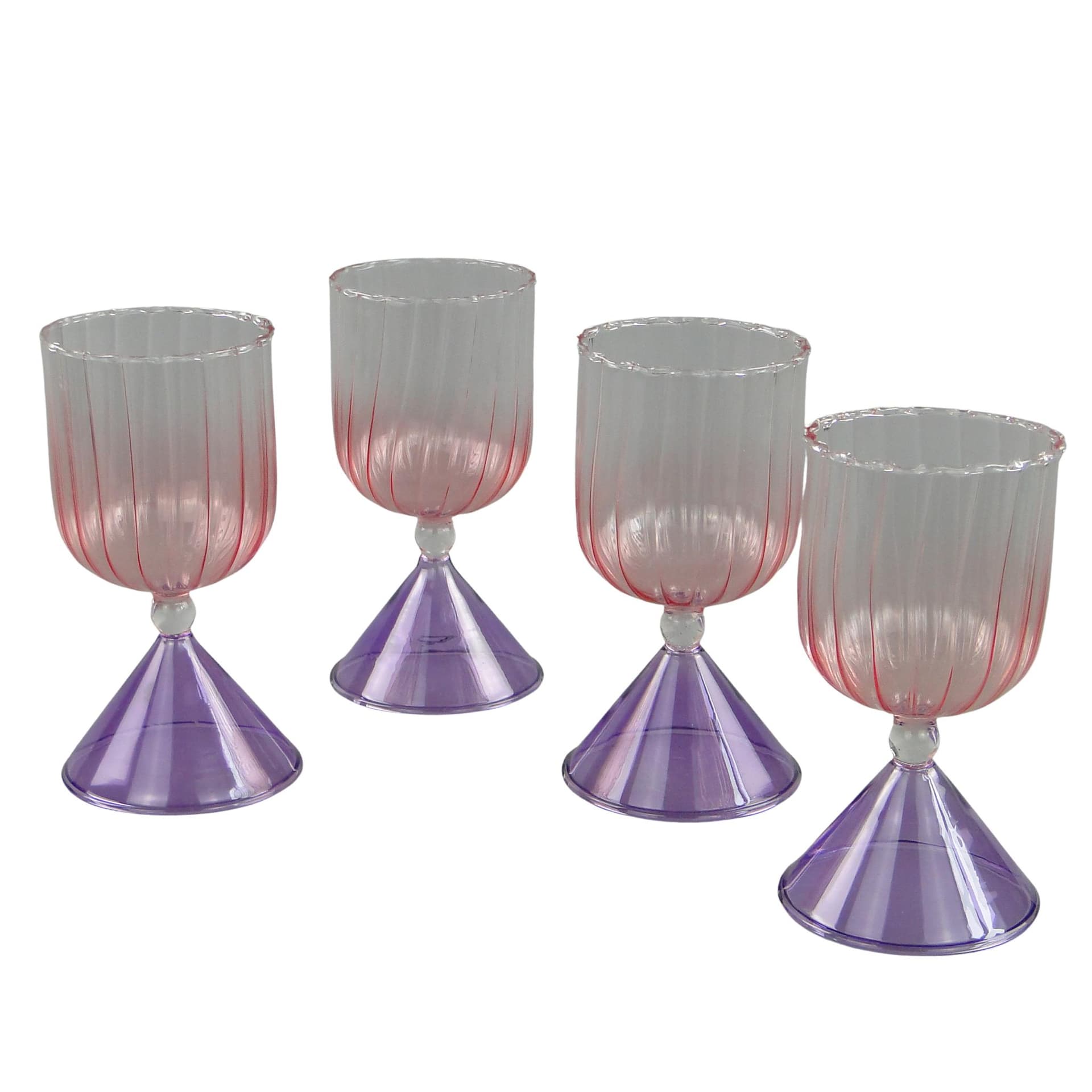 Zestaw kieliszków koktajlowych Memphis, szkło multikolor, Ritzenhoff und Breker, Niemcy, lata 80. - 60681