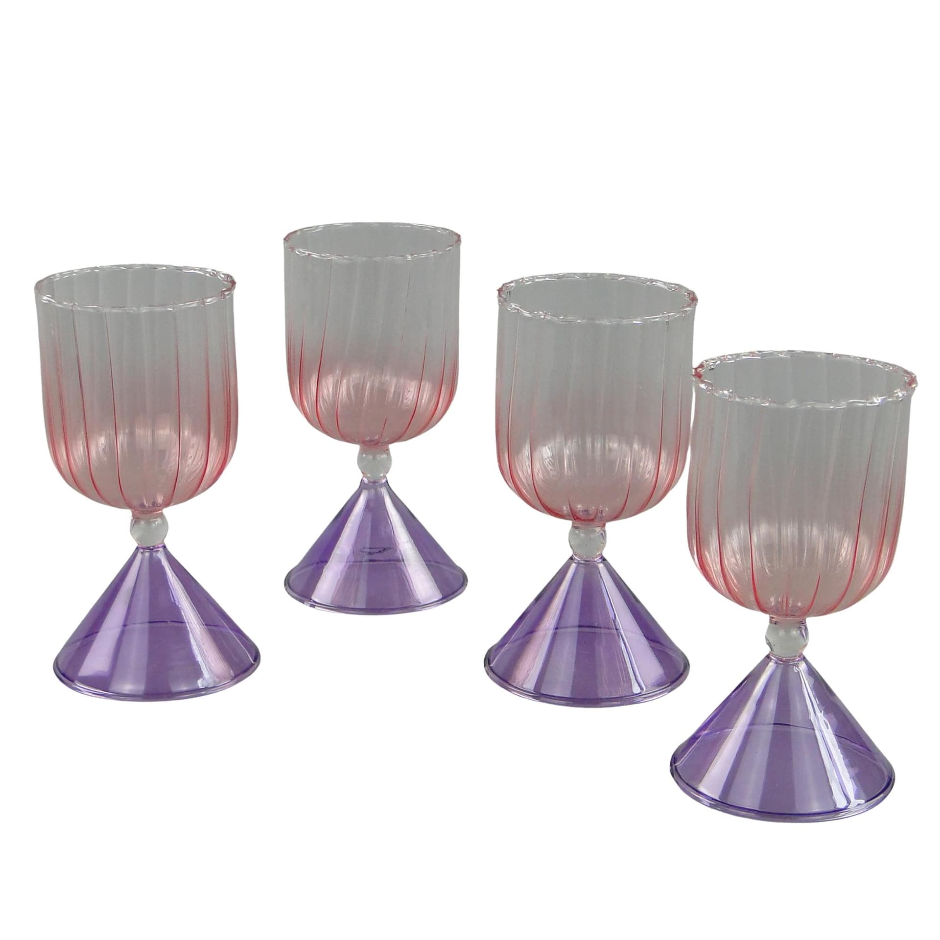 Zestaw kieliszków koktajlowych Memphis, szkło multikolor, Ritzenhoff und Breker, Niemcy, lata 80.