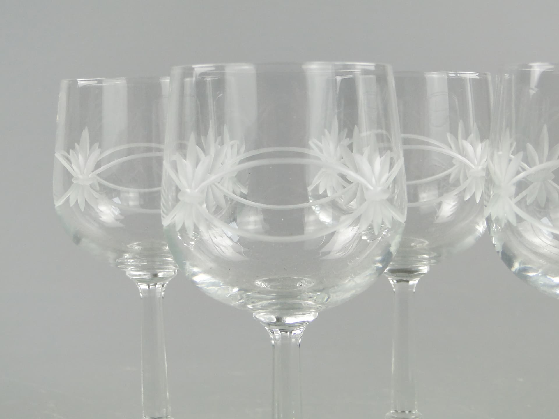 Komplet kieliszków secesyjnych, szkło transparent, Czechosłowacja, lata 30. - 60307