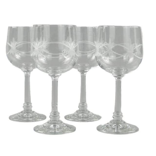 Komplet kieliszków secesyjnych, szkło transparent, Czechosłowacja, lata 30. - WYMIARY