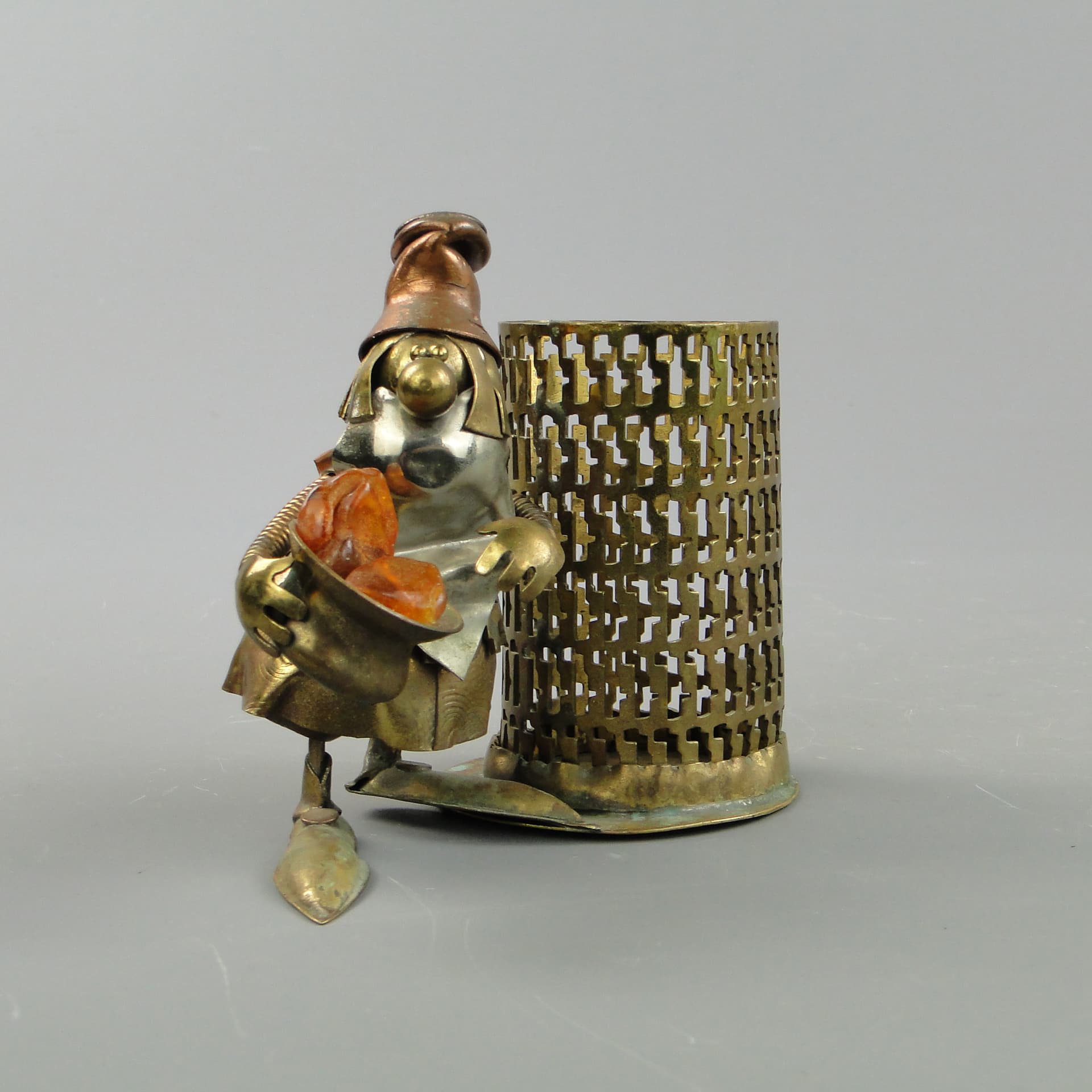 Postument na ołówki, copper, mosiądz, proj. A. J. Nowakowski, Polska, lata 60. - 60310