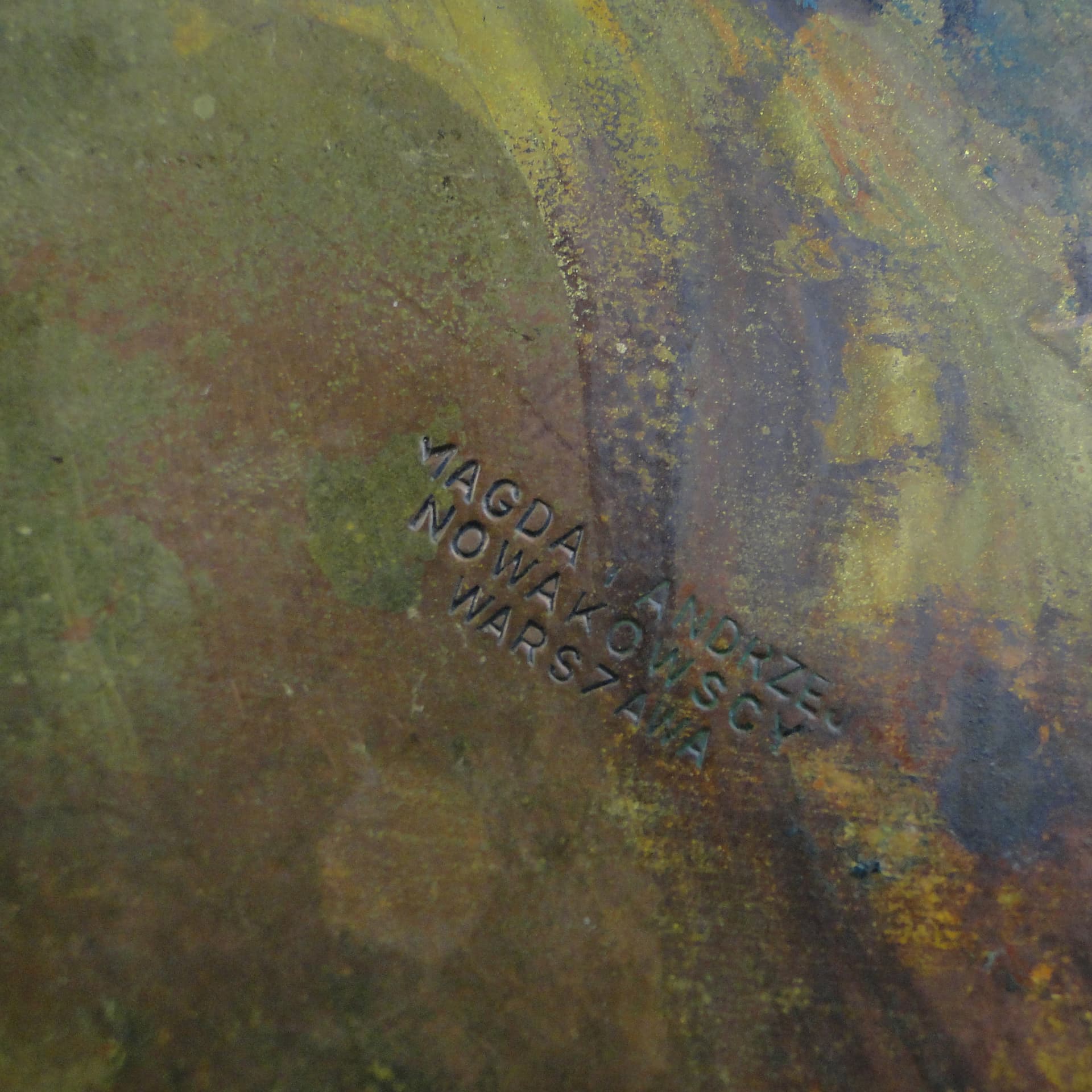 Postument na ołówki, copper, mosiądz, proj. A. J. Nowakowski, Polska, lata 60. - 60315