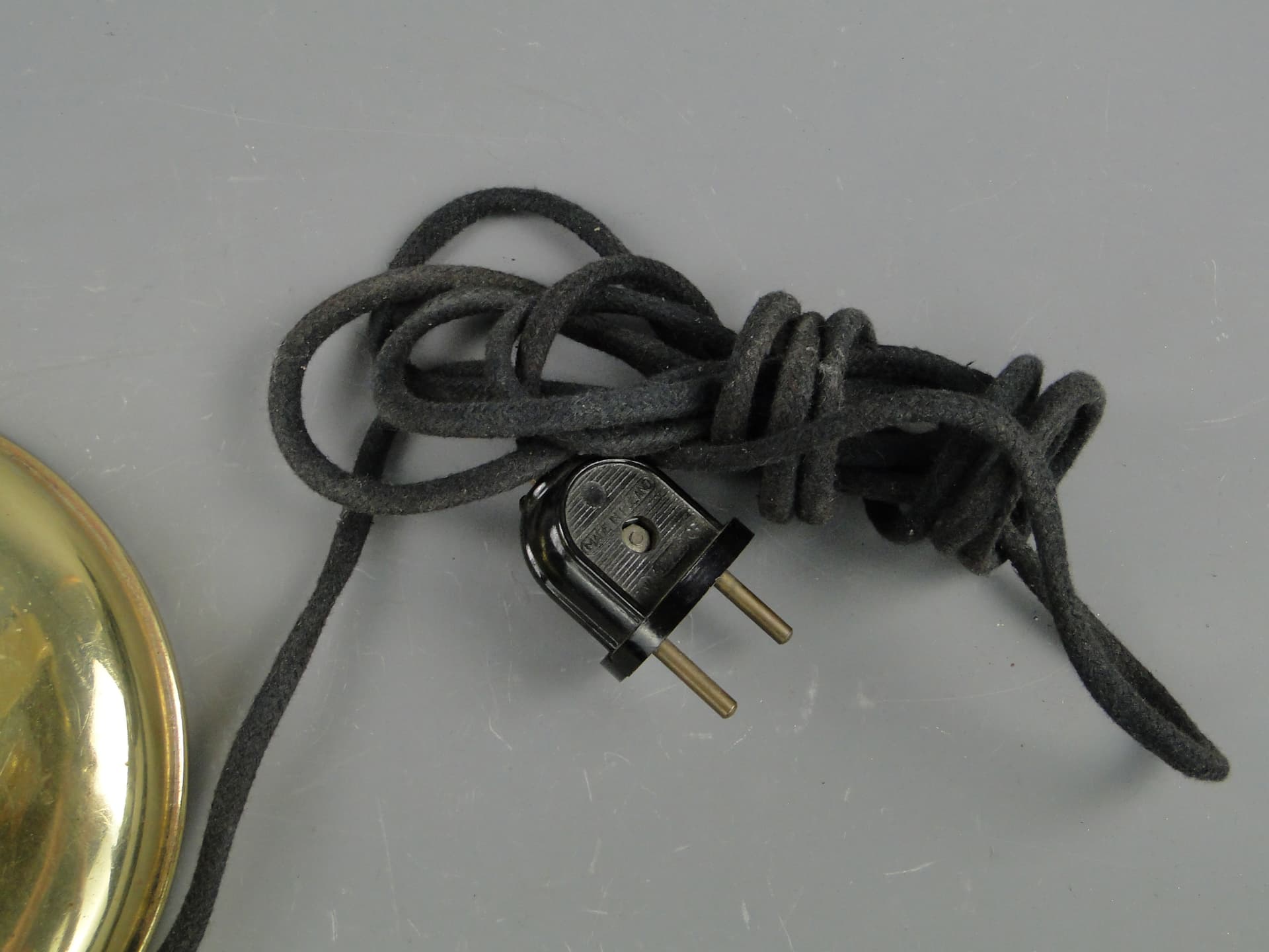 Lampa stołowa Art déco, mosiądz złoty, Polska, lata 30. - 60398