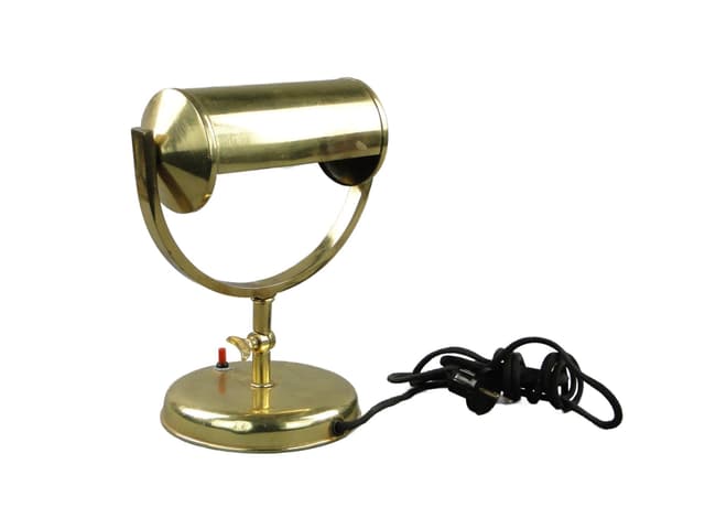 Lampa stołowa Art déco, mosiądz złoty, Polska, lata 30. - WYMIARY