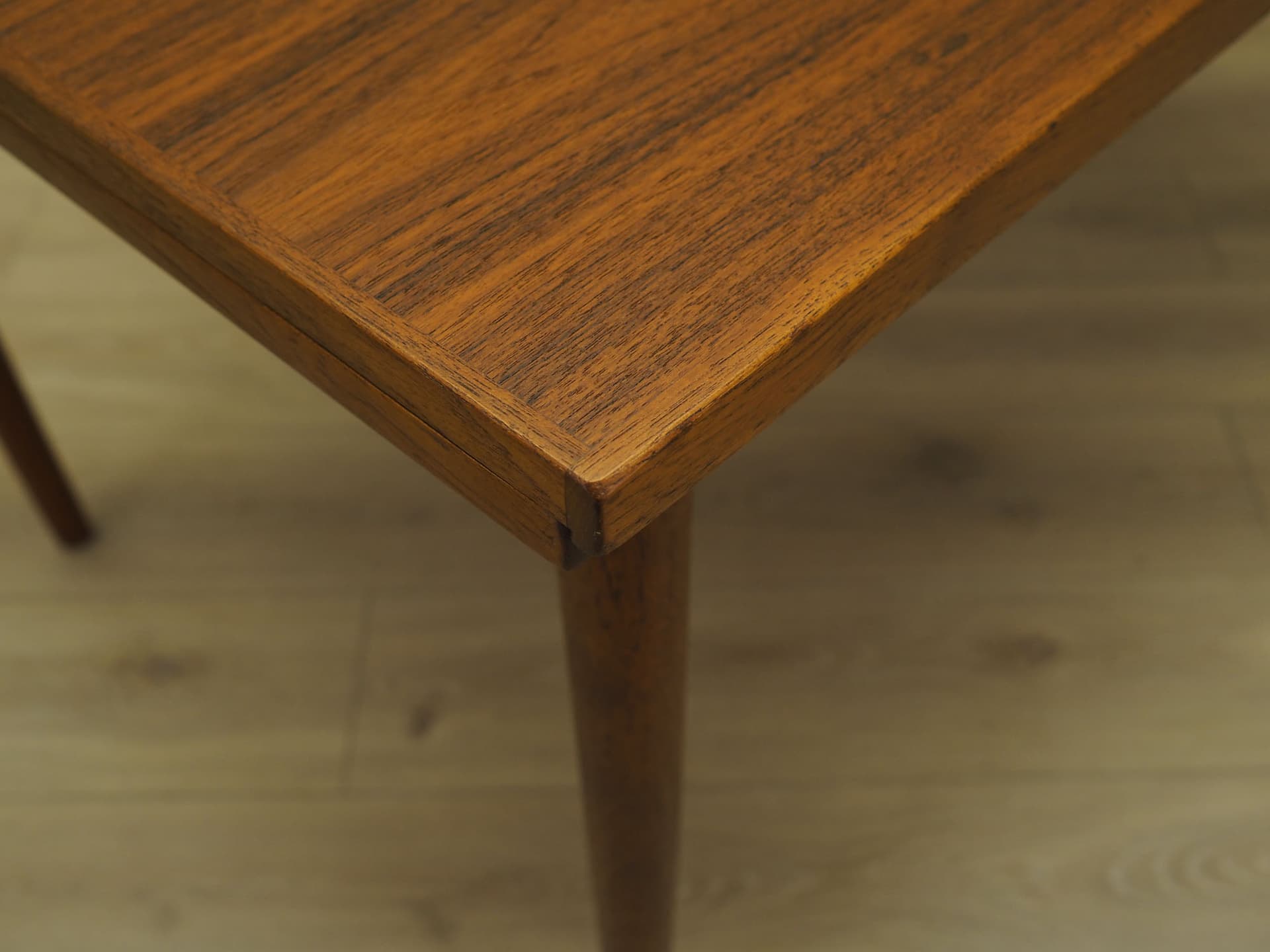 Dining table, light brown teak, Denmark, 1960s. - 60907