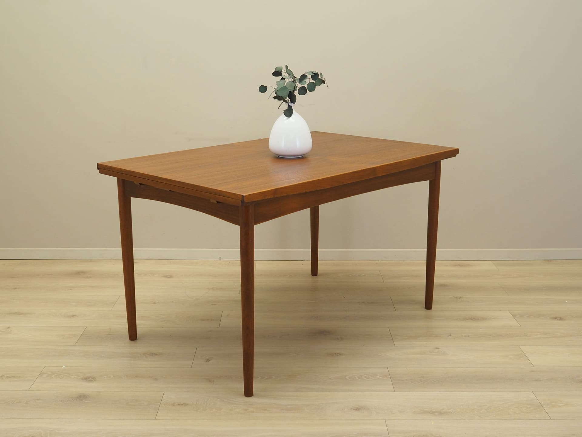 Dining table, light brown teak, Denmark, 1960s. - 60905