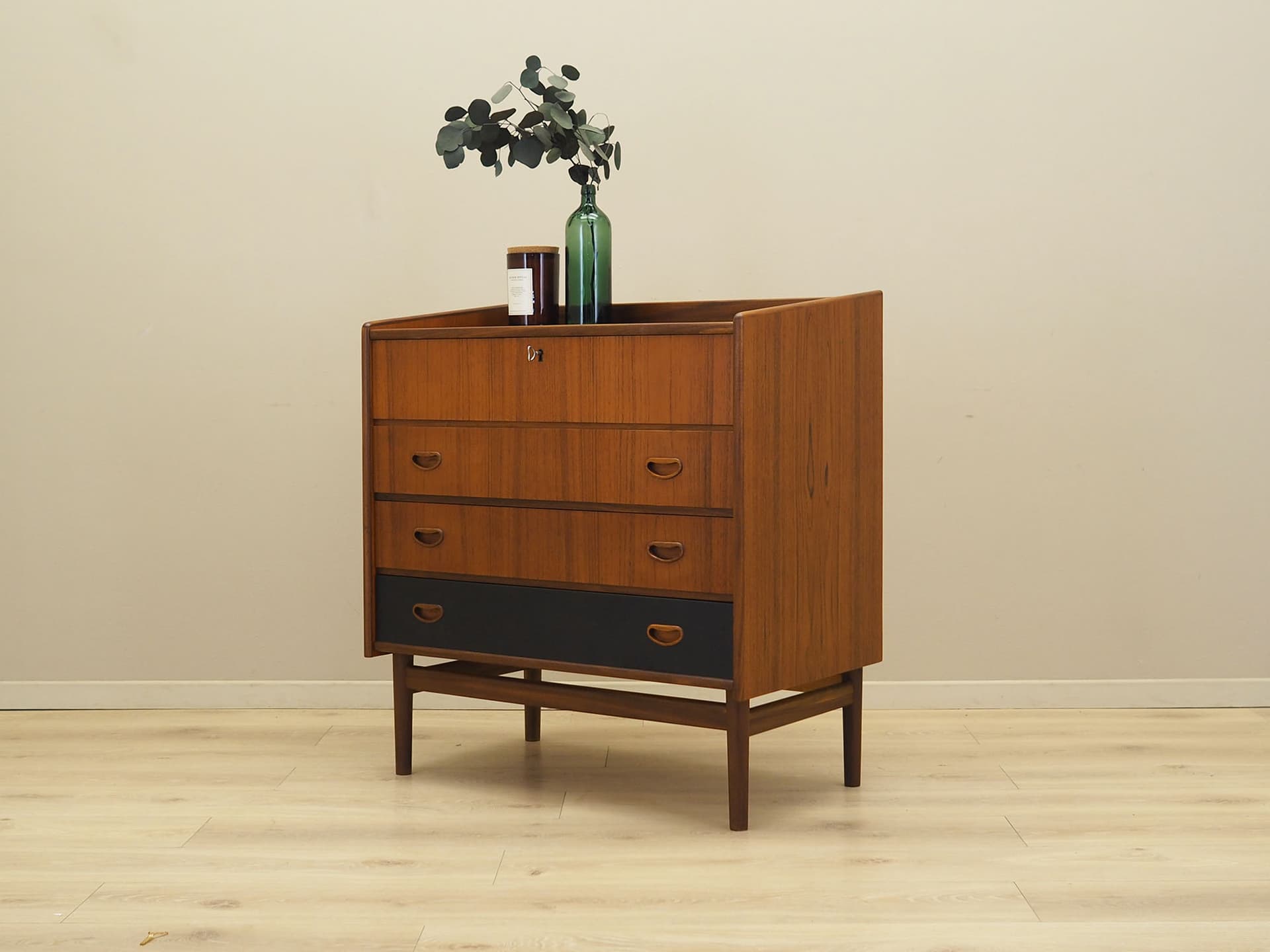 Toaletka, teak brązowy jasny, Dania, lata 70. - 60946