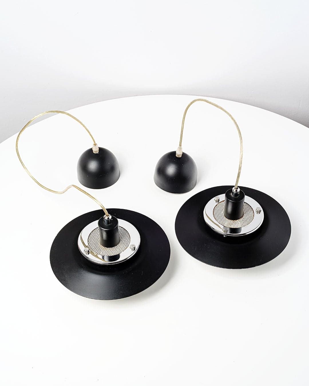 Para lamp sufitowych, czarny, metal, Markslojd, Szwecja, lata 80. - 61031