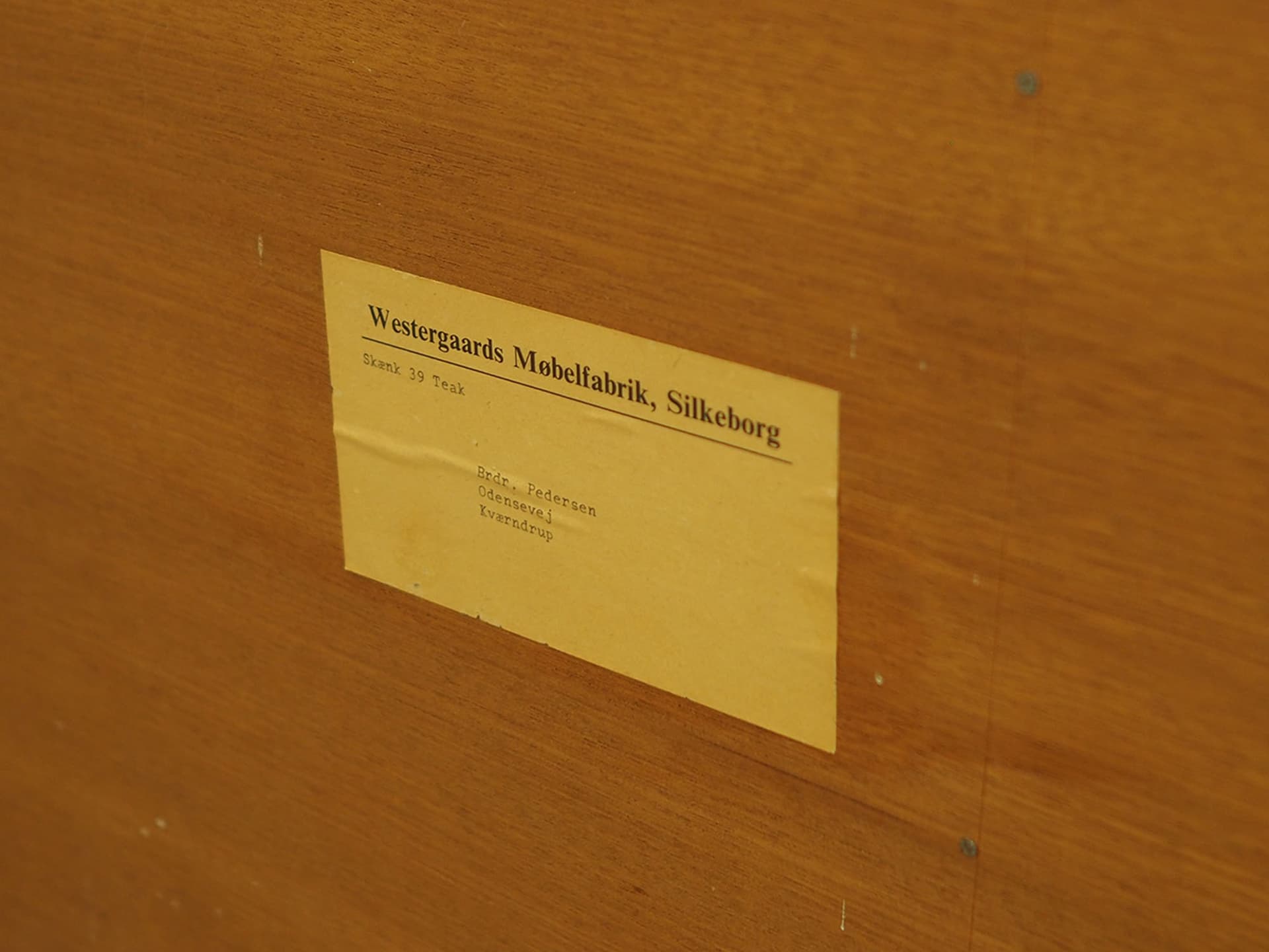 Sideboard, teak brązowy ciemny, Westergaard Møbelfabrik, Dania, lata 70. - 61550