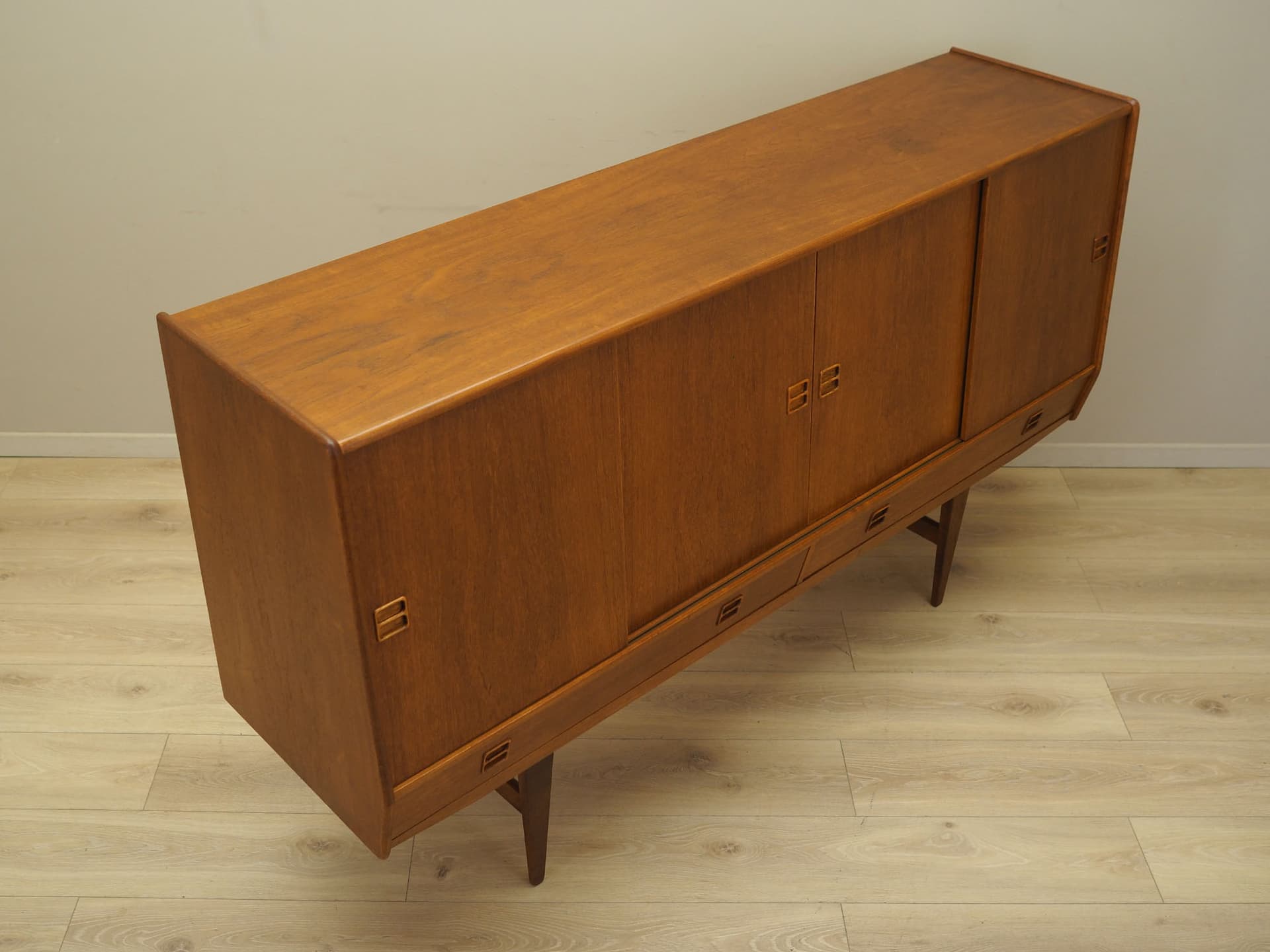 Highboard, brązowy jasny, teak, Dania, lata 60. - 61556