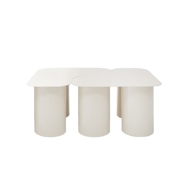 Stolik kawowy ze stali Ecru Połysk Object069, NG Design - WYMIARY