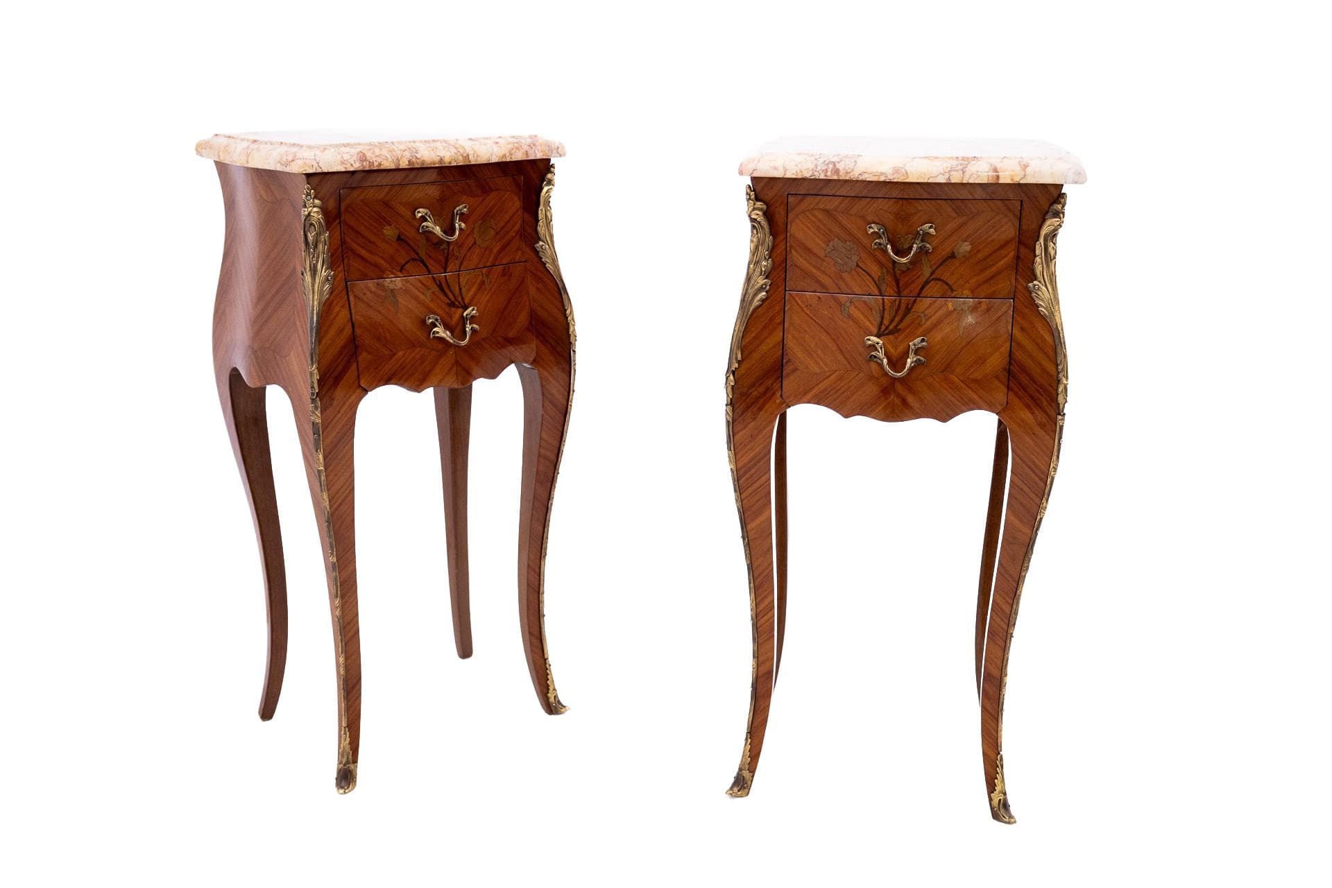 Walnut Nightstands, France, 1920s