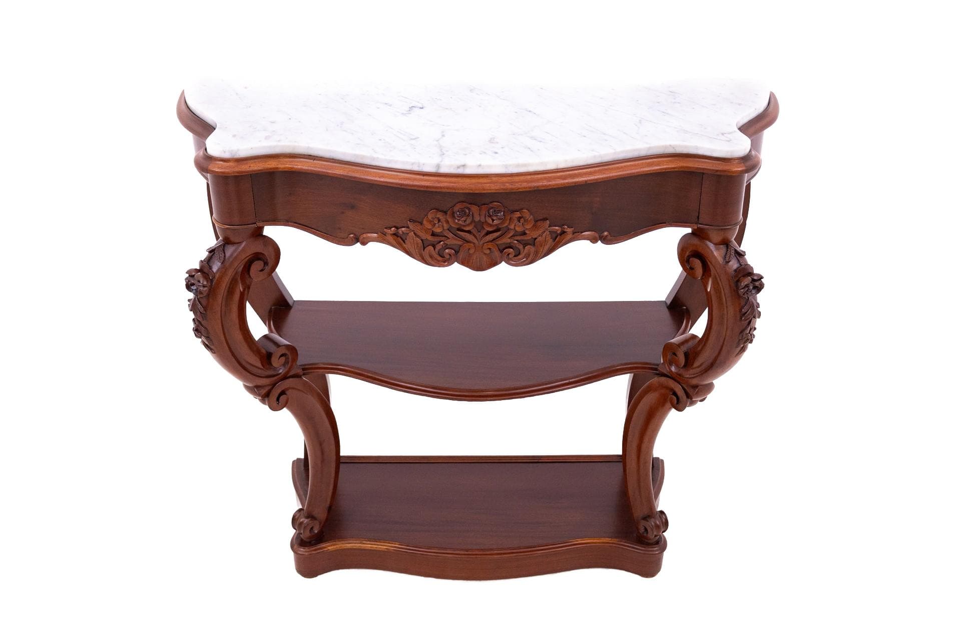 Mahoniowa konsola z marmurowym blatem, Francja, lata 80. XIX wieku