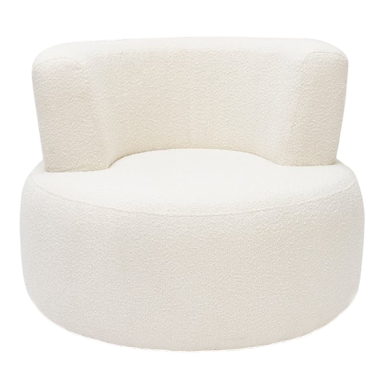 Boucle/Dedar upholstered armchair 96x96x78 cm white, contemporary design, no brand