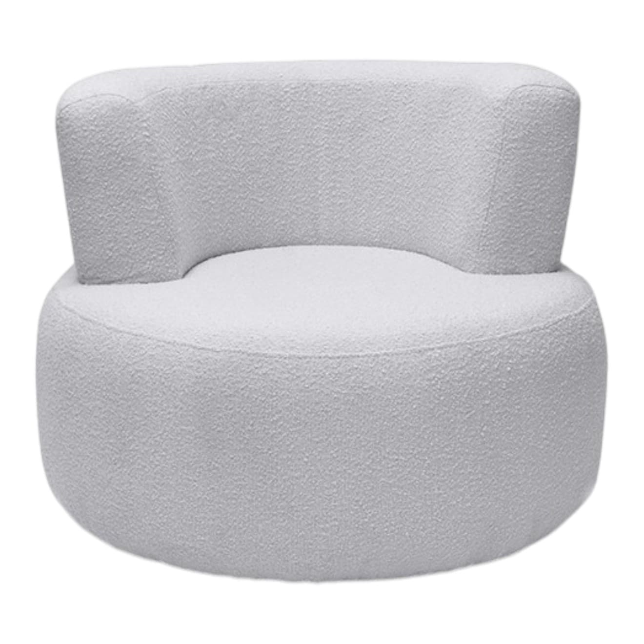 Boucle/Dedar upholstered armchair 96x96x78 cm white, contemporary design, no brand