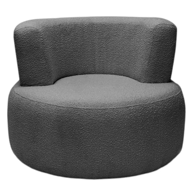 Boucle/Dedar upholstered armchair 96x96x78 cm white, contemporary design, no brand - DIMENSION