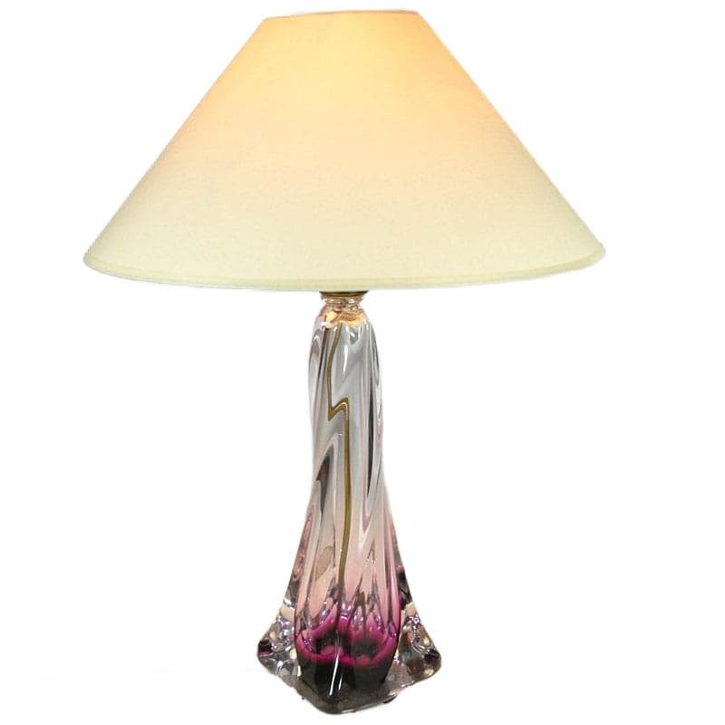 Fioletowa lampa stołowa, Val St Lambert, Belgia, lata 60. - 5423