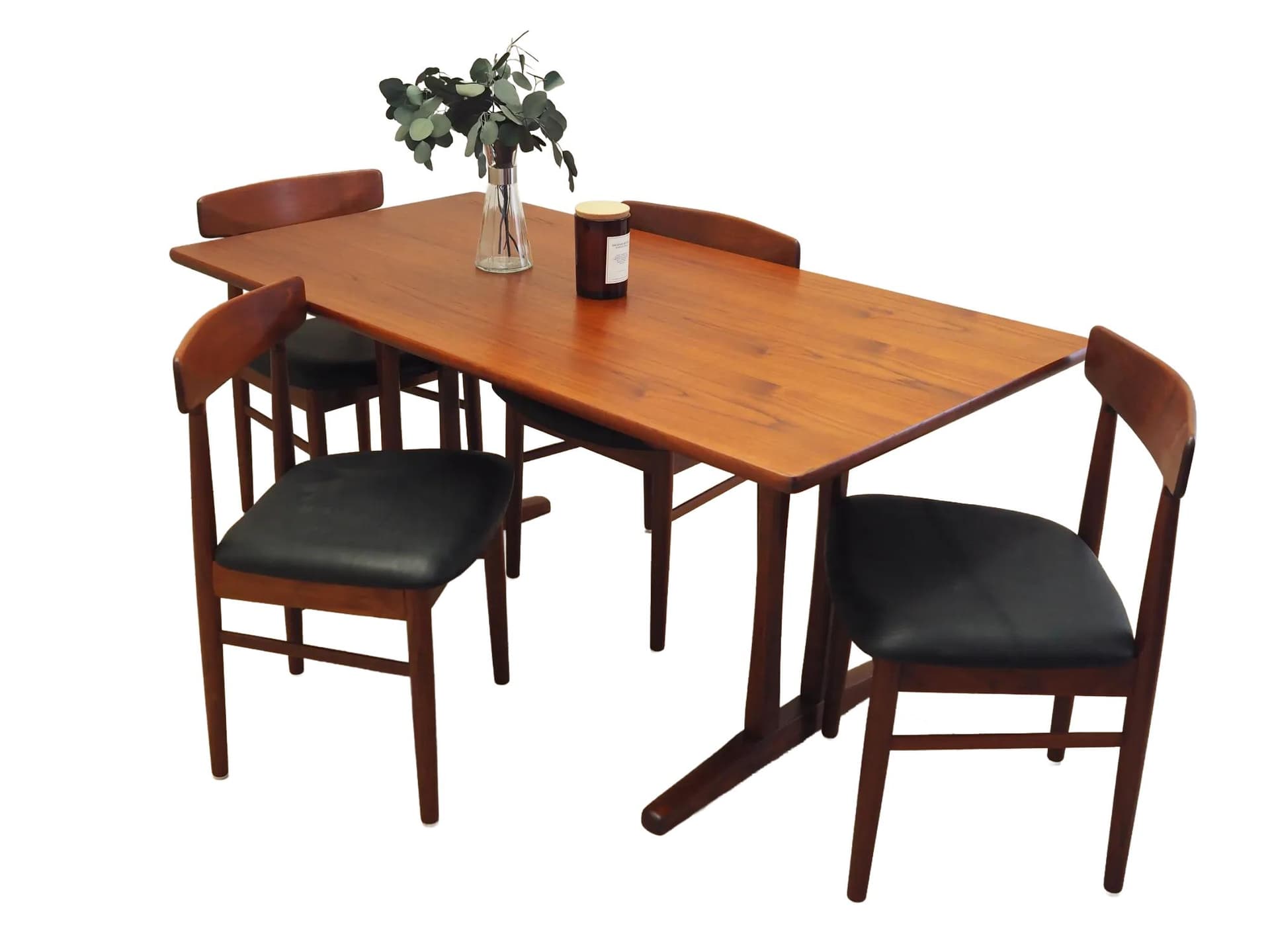 Dining table, light brown teak, by B. Mogensen, Denmark, 1960s.