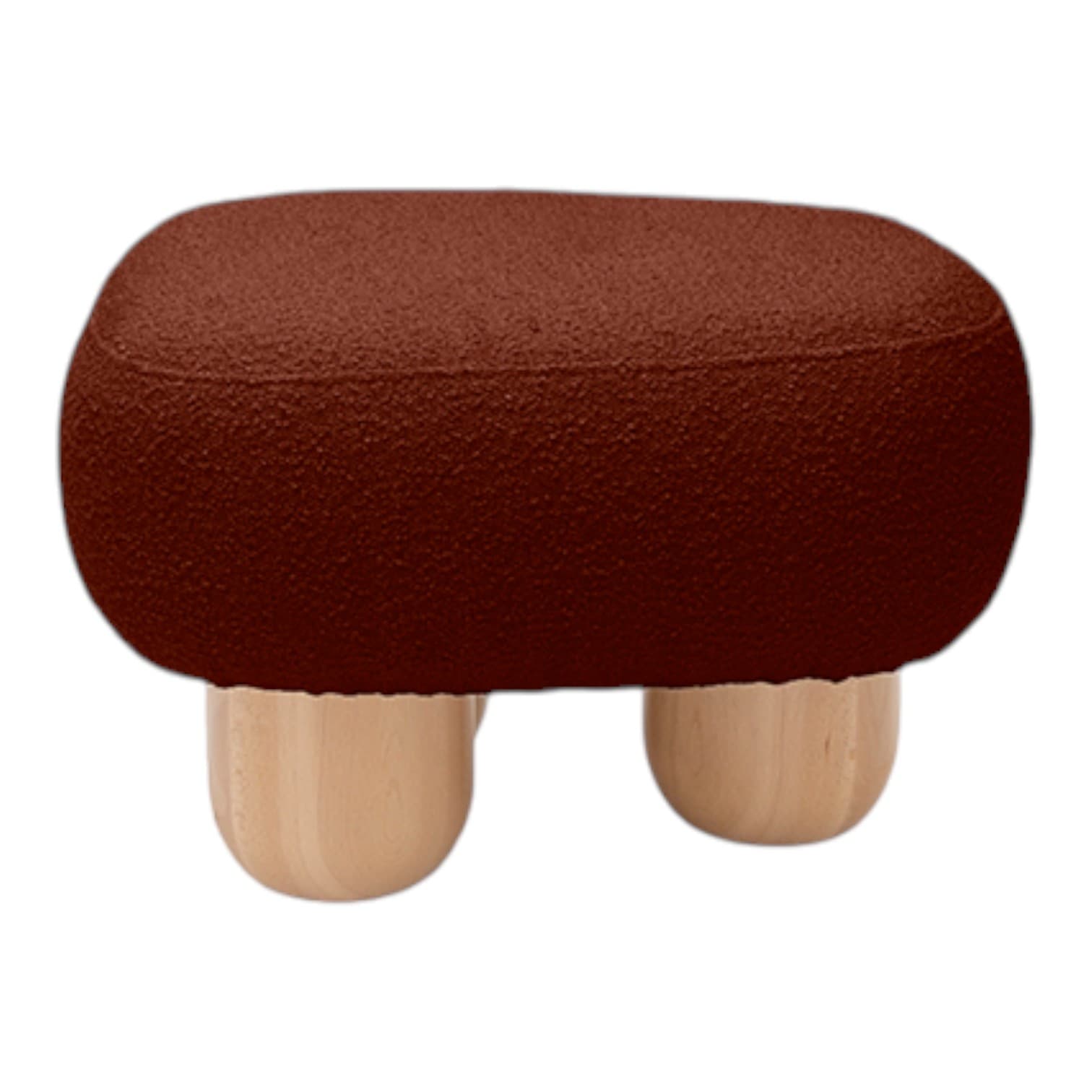 Pouf 64x51x41 cm boucle fabric ivory white, no designer, no brand