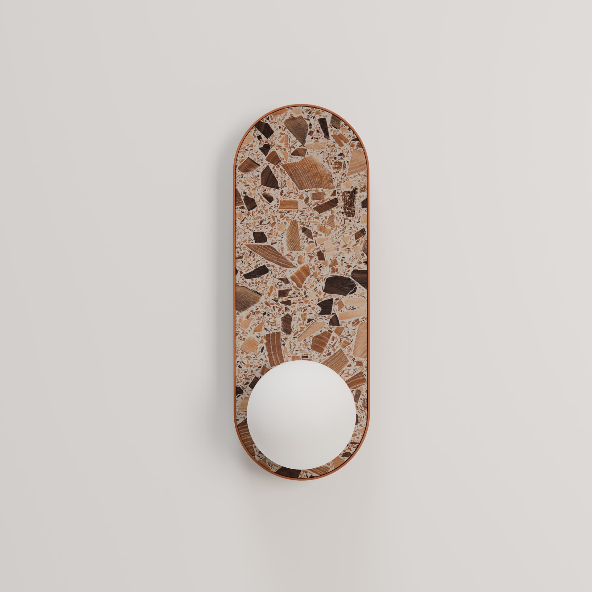 Kinkiet owalny LEGRA IP44, terakota, Kaspa x Wojciech Mierzwa - 63023