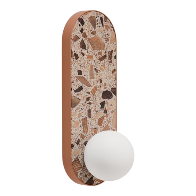 Kinkiet owalny LEGRA IP44, terakota, Kaspa x Wojciech Mierzwa - WYMIARY