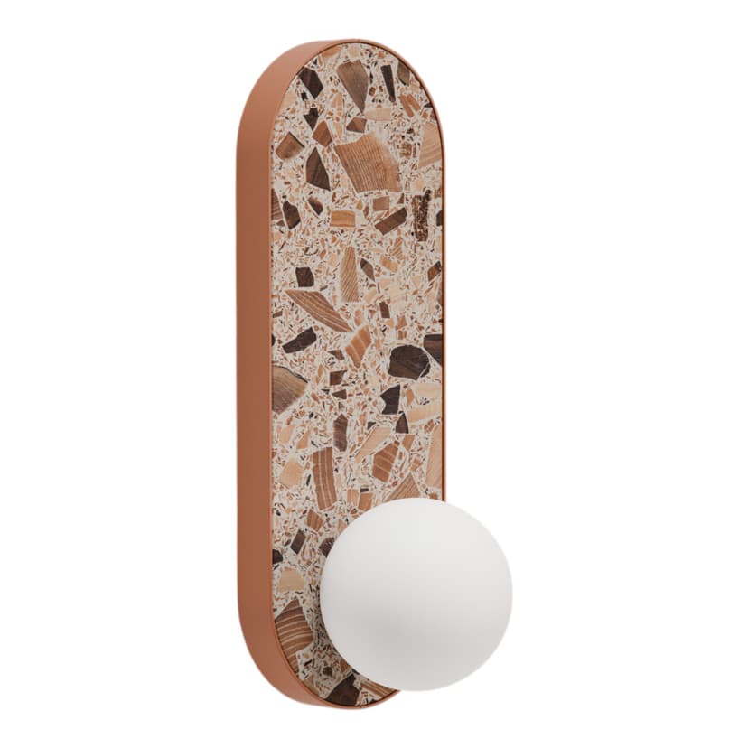 Kinkiet owalny LEGRA IP44, terakota, Kaspa x Wojciech Mierzwa