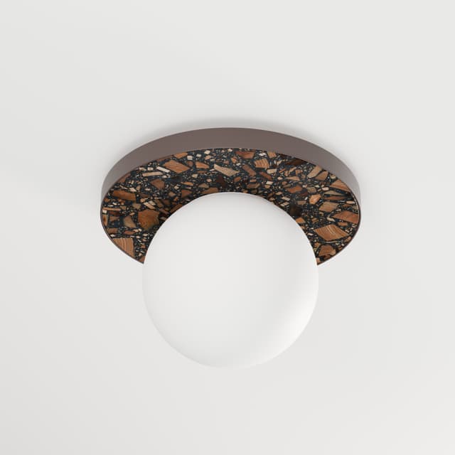 Plafon okrągły LEGRA IP44, ciemny brąz, Kaspa x Wojciech Mierzwa - WYMIARY