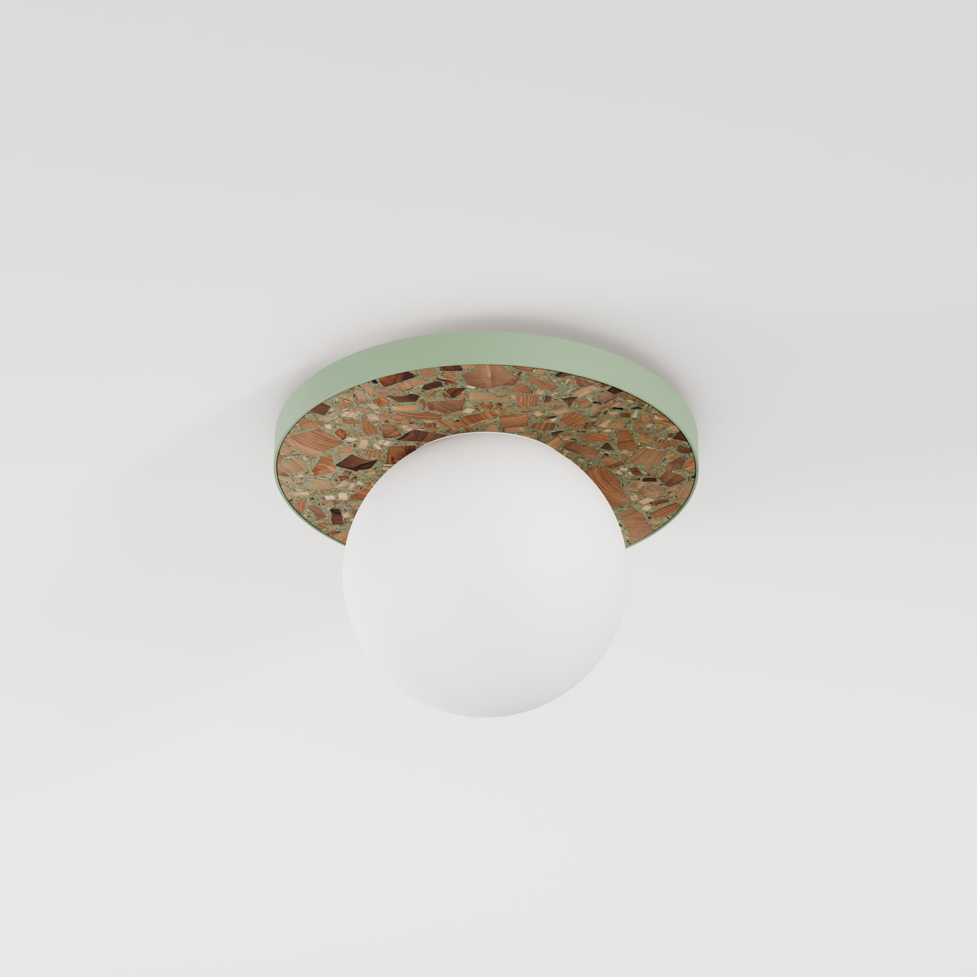 Plafon okrągły LEGRA IP44, szałwiowy, Kaspa x Wojciech Mierzwa