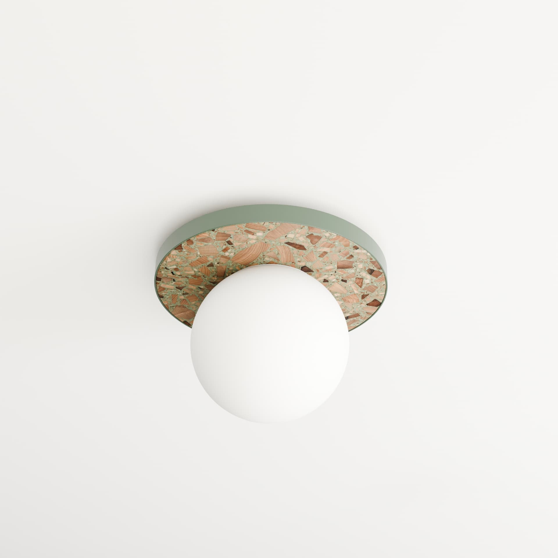 Plafon okrągły LEGRA IP44, szałwiowy, Kaspa x Wojciech Mierzwa - 63141