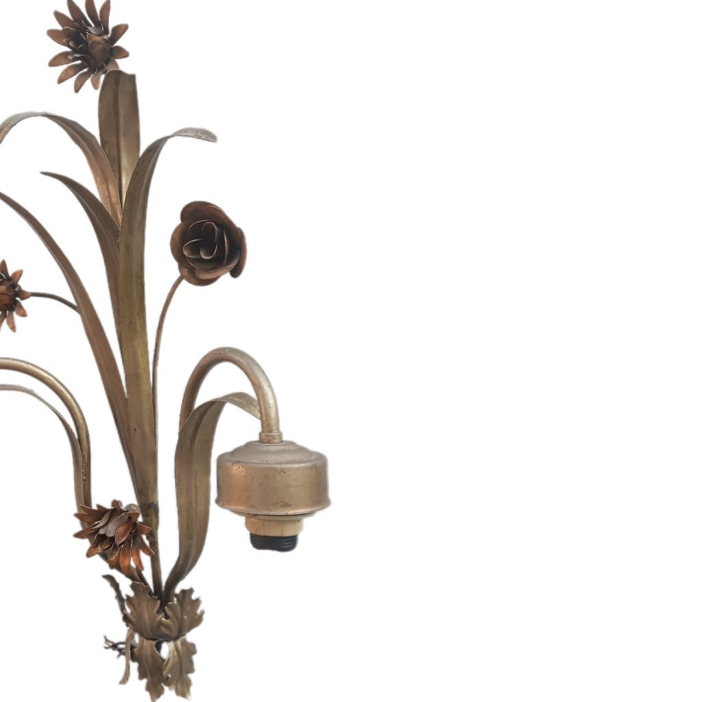 Para kinkietów Neo-Baroque, złoty, metal, lata 60. - 63152