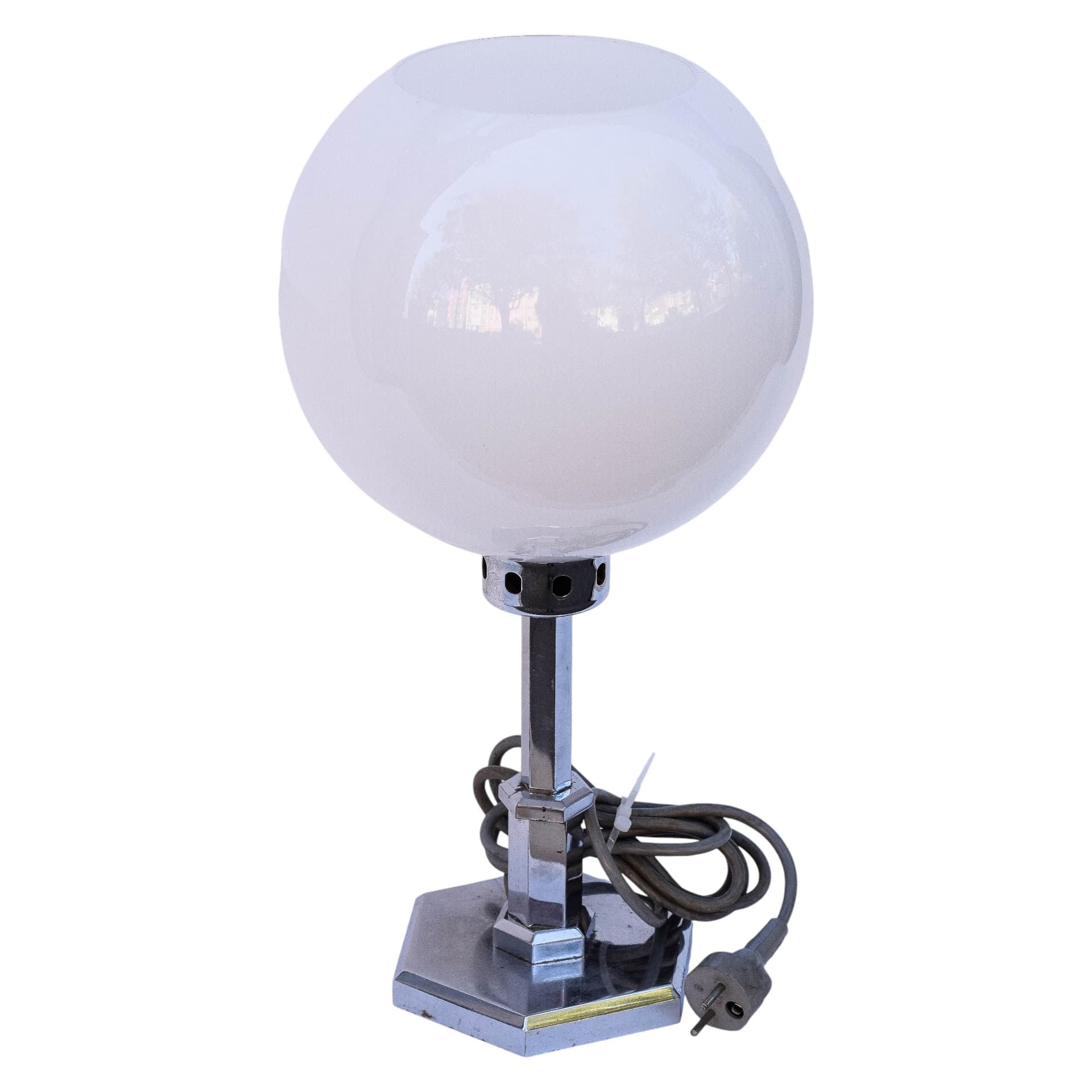 Table Lamp Art Deco, silver chrome metal, 1960s - 169147