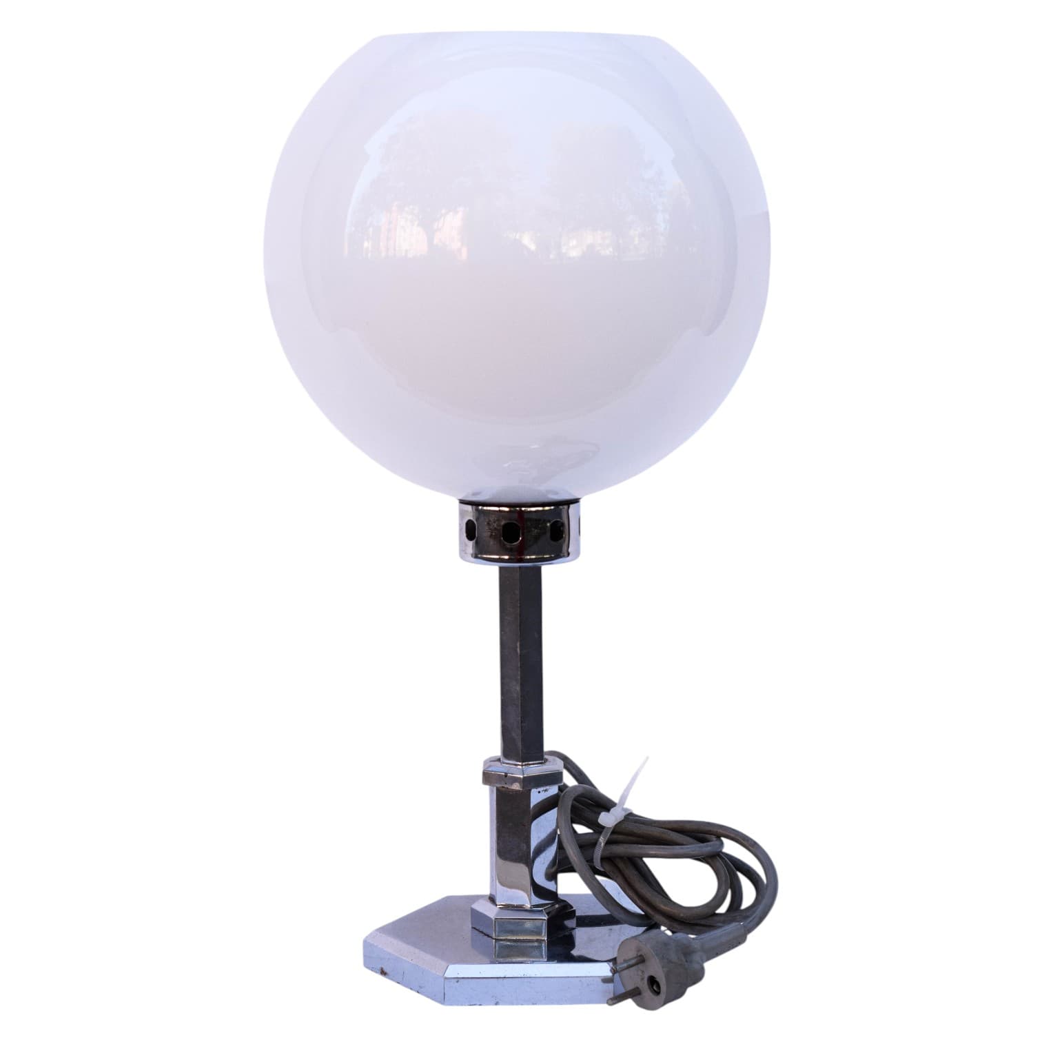 Table Lamp Art Deco, silver chrome metal, 1960s - 169143