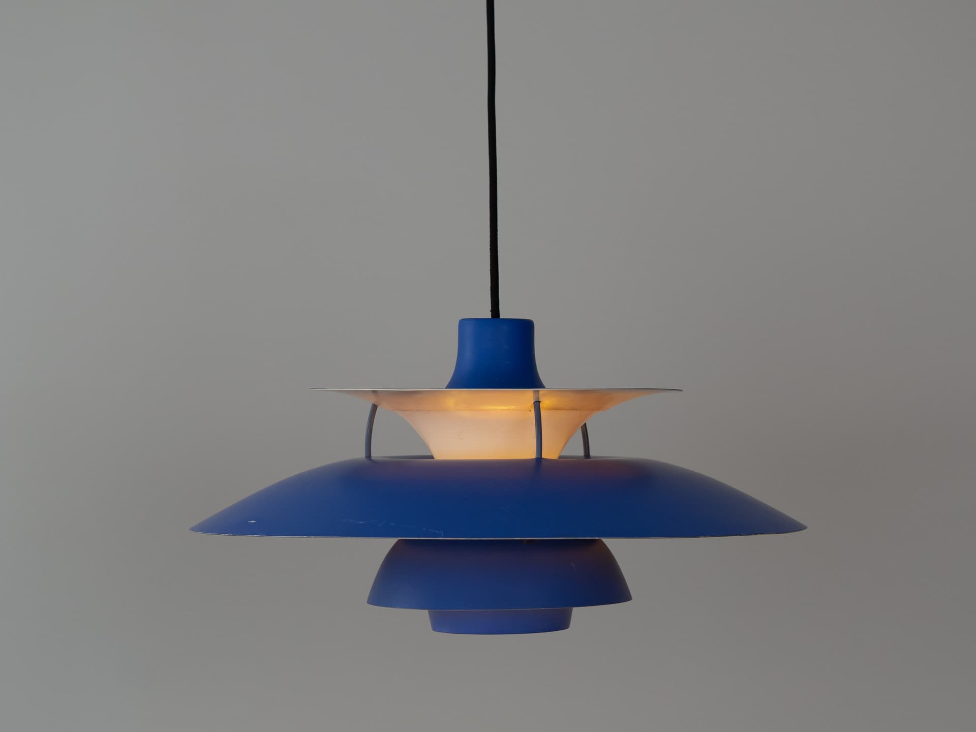 Red Aluminum PH 5 Pendant Lamp, by P. Henningsen for Louis Poulsen