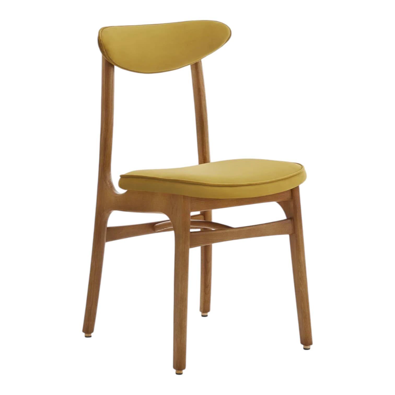 200-190 Chair 45x52x83 cm ash wood, Shine Velvet mustard fabric, by Rajmund Hałas