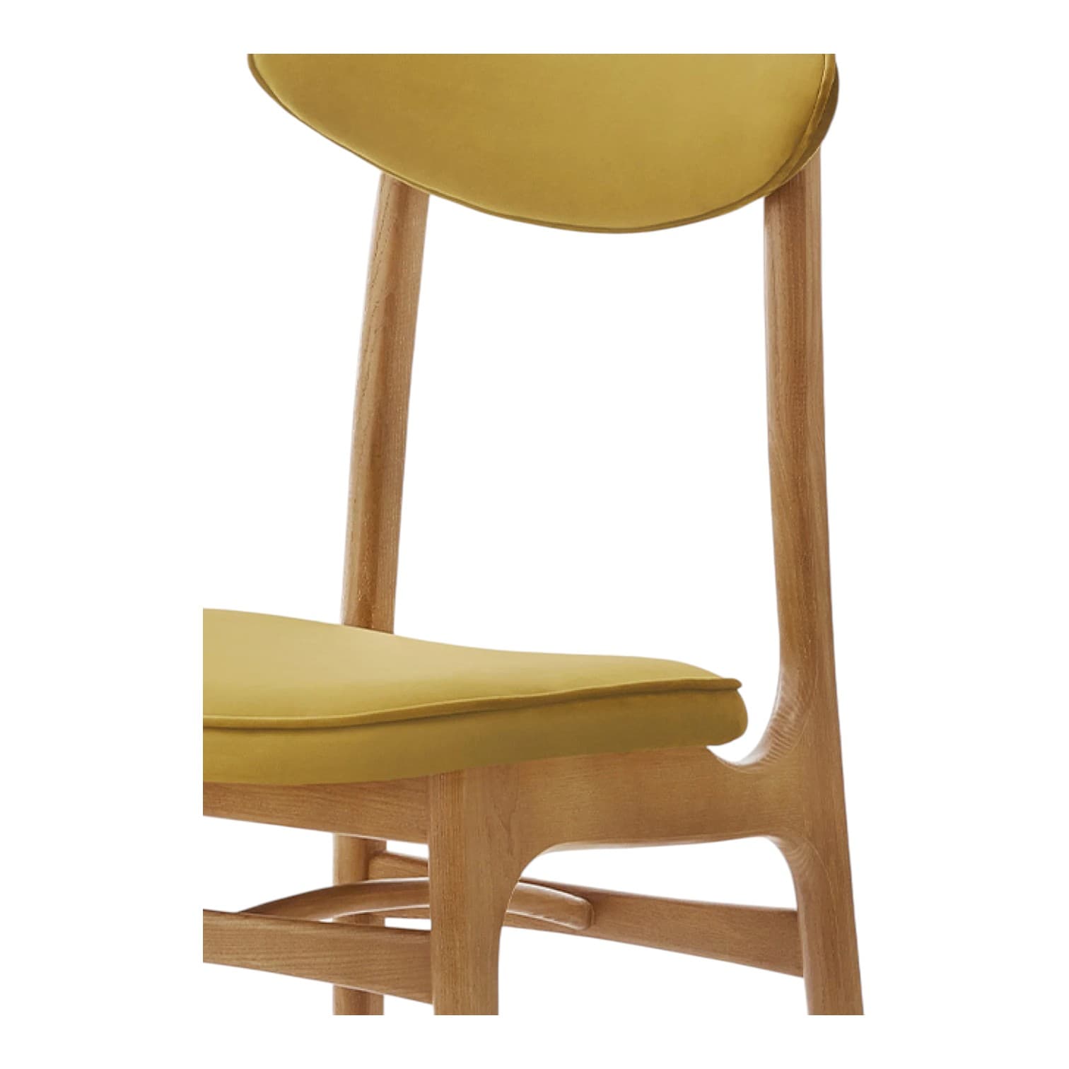 200-190 Chair 45x52x83 cm ash wood, Shine Velvet mustard fabric, by Rajmund Hałas - 63655