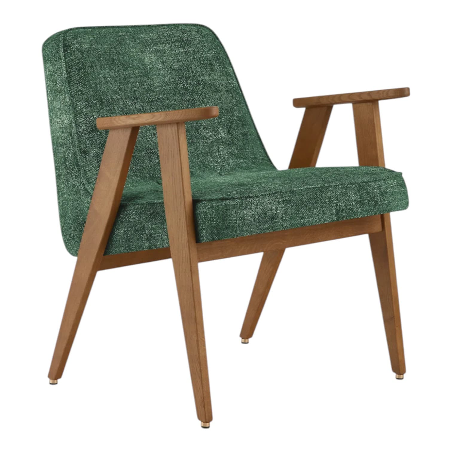 Fotel 366, Marble Bottle Green, dąb, proj. J. Chierowski, 366 Concept