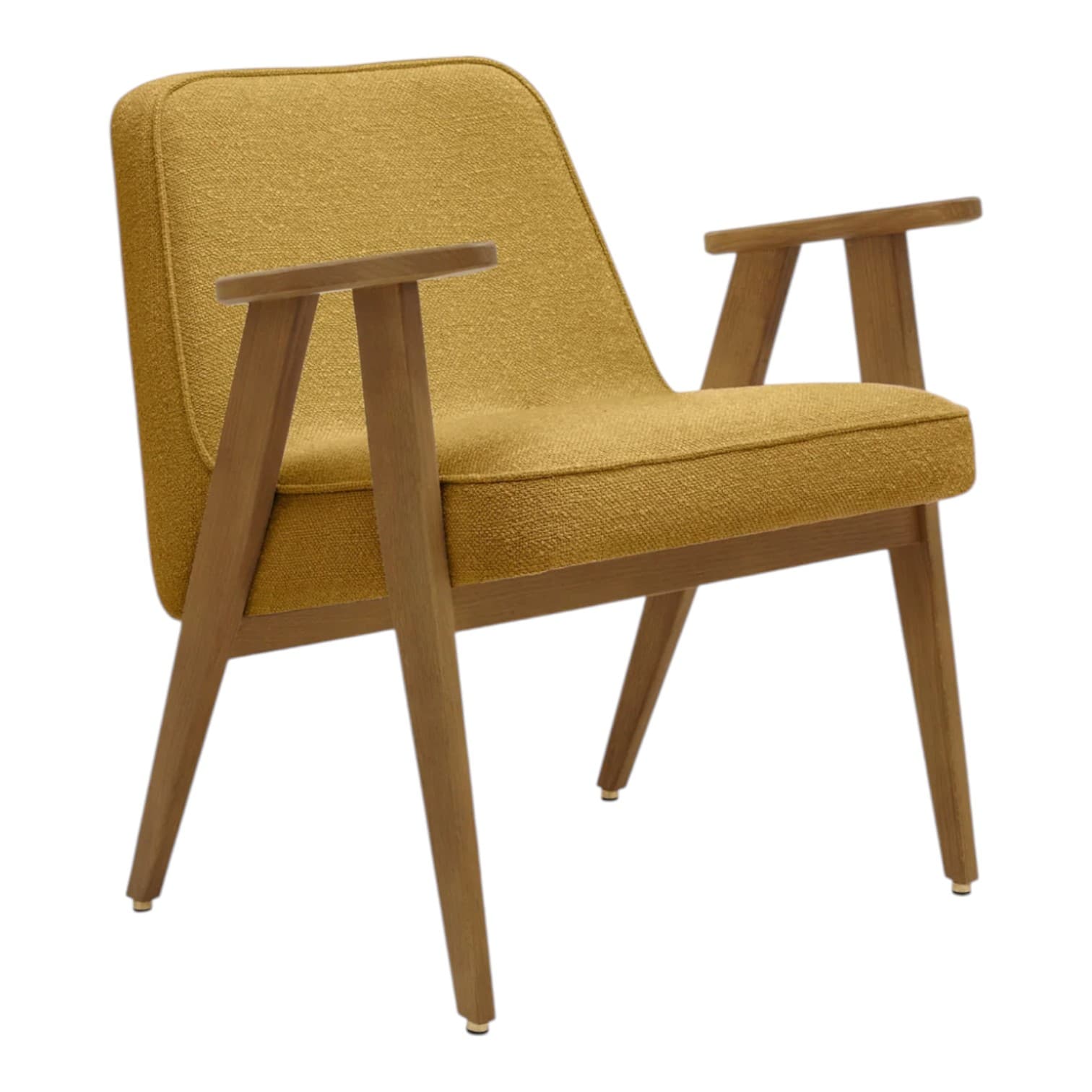 Fotel 366 Boucle Mustard, dąb 03 Dark, proj. J. Chierowski, 366 Concept