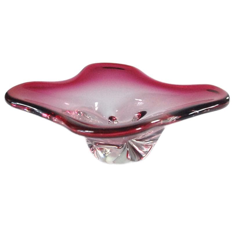 Różowa szklana patera, Orrefors, Szwecja, lata 60. - 5500