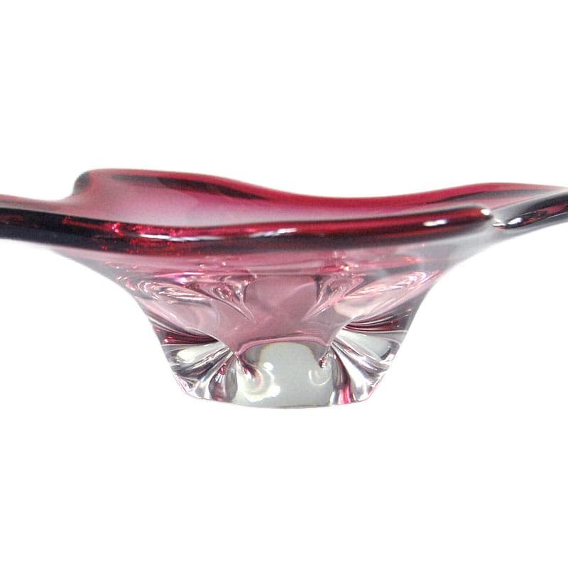 Różowa szklana patera, Orrefors, Szwecja, lata 60. - 5497
