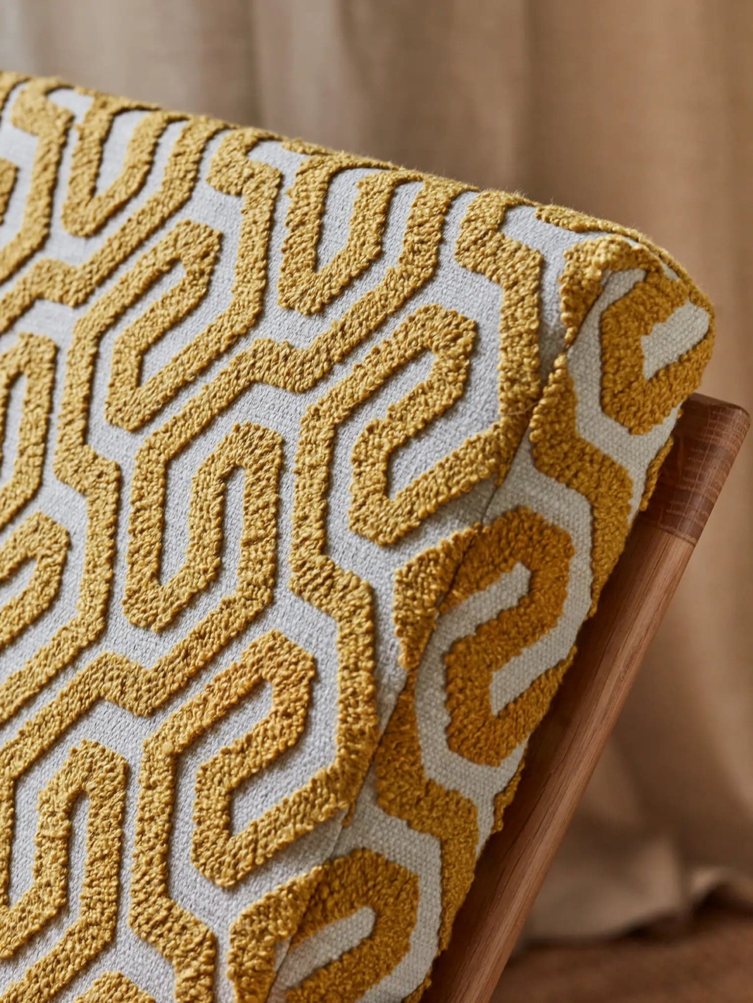 Fotel Stefan Coffee Mustard, tkanina żółta, dąb 03 Dark, 366 Concept - 64319