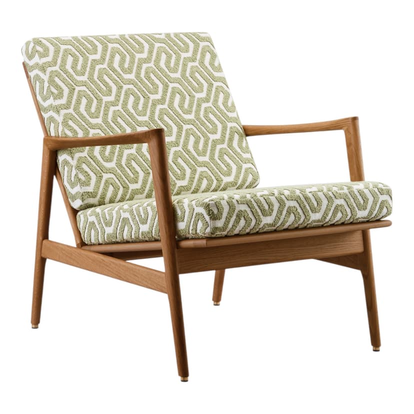 Stefan Armchair 70x79x76 cm oak olive green Coffee fabric, ,