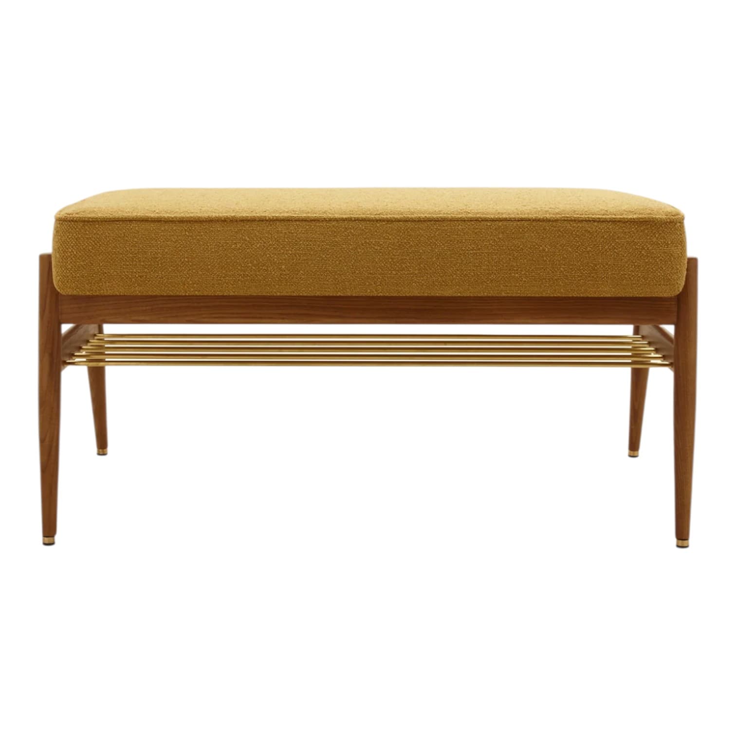 Ławka Fox 90, Boucle Mustard, jesion 03 Dark, 366 Concept