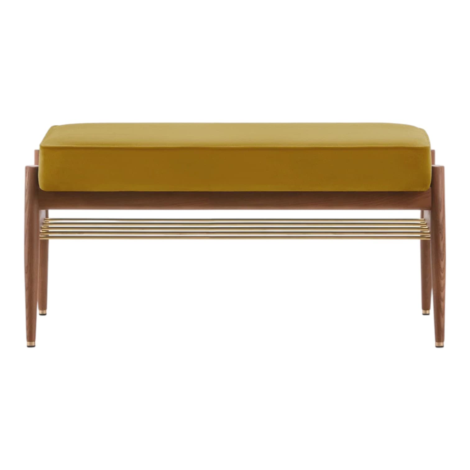 Ławka Fox 90, Shine Velvet musztardowy, jesion 03 Dark, 366 Concept
