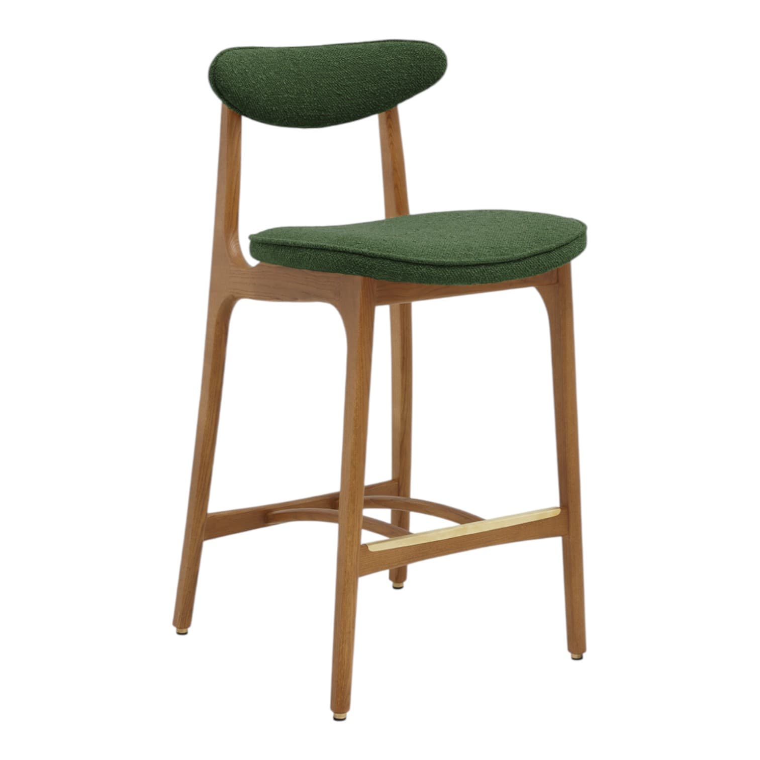 200-190 S/65 Bar stool 45x52x92 cm ash bottle green boucle fabric, Halss, 366 Concept