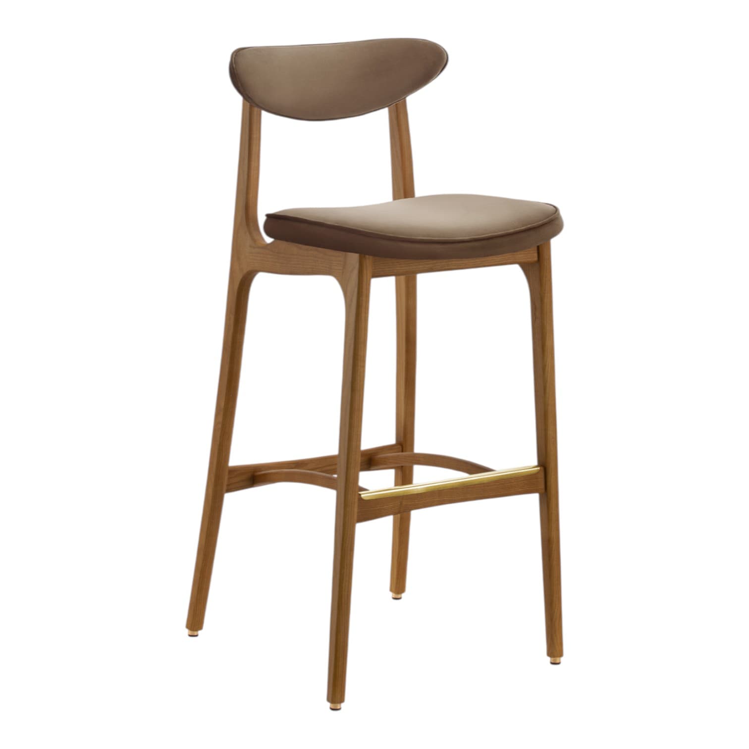 200-190 M/75 Bar stool 45x52x102 cm beige ash, Shine Velvet Taupe – 03 Dark collection, 366 Concept