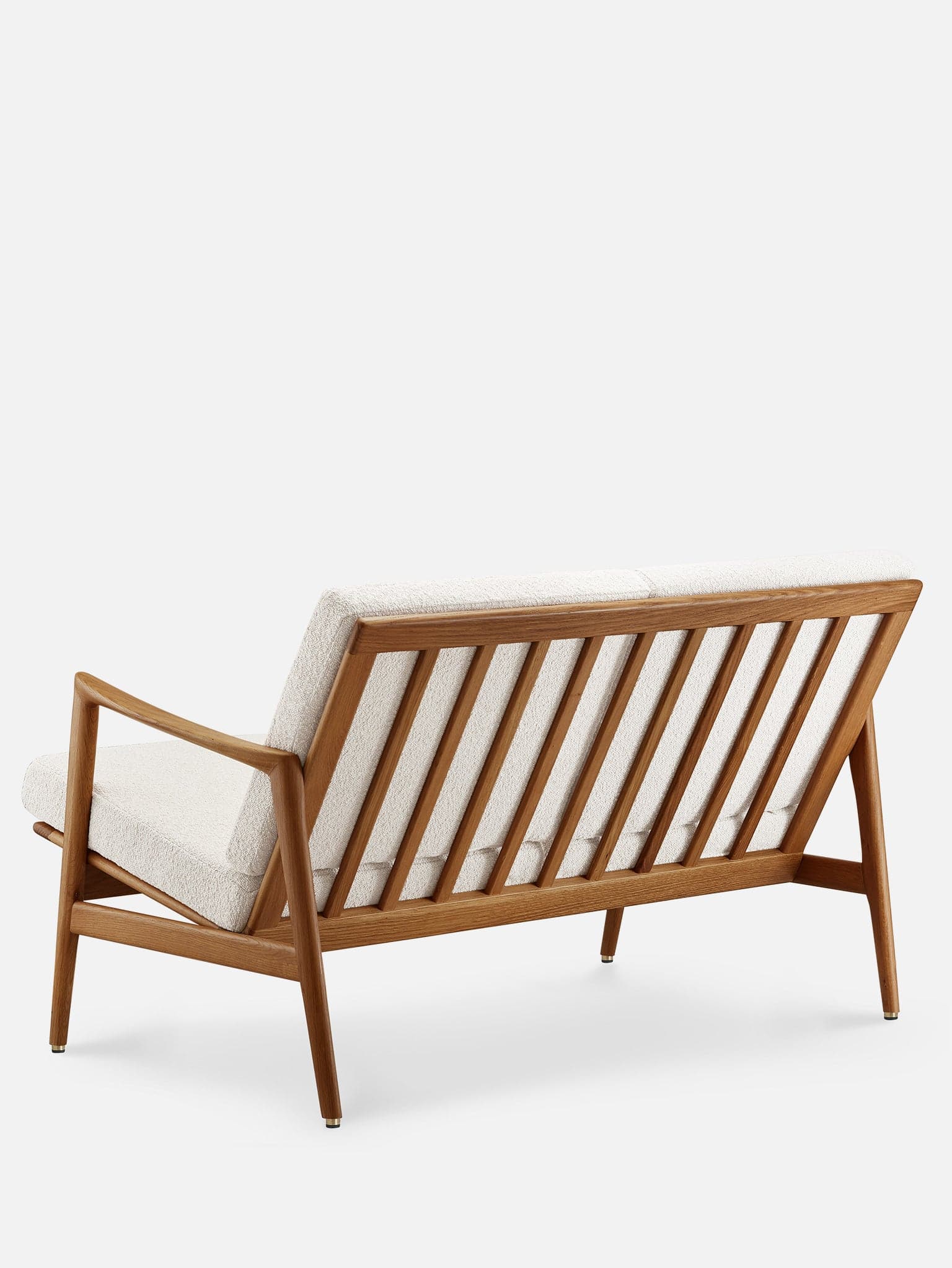 Sofa dwuosobowa Stefan, Boucle Creme, dąb 03 Dark, 366 Concept - 64779