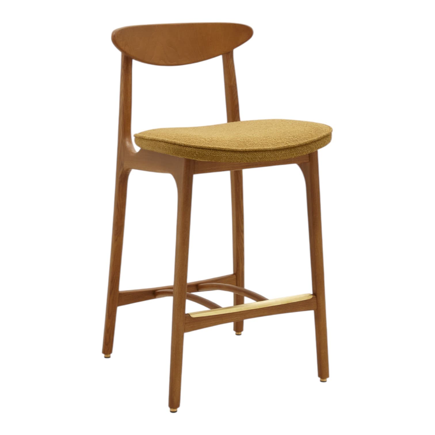 200-190 S/65 Mix Bar Stool 45x52x90 cm ash, mustard boucle fabric, 366 Concept
